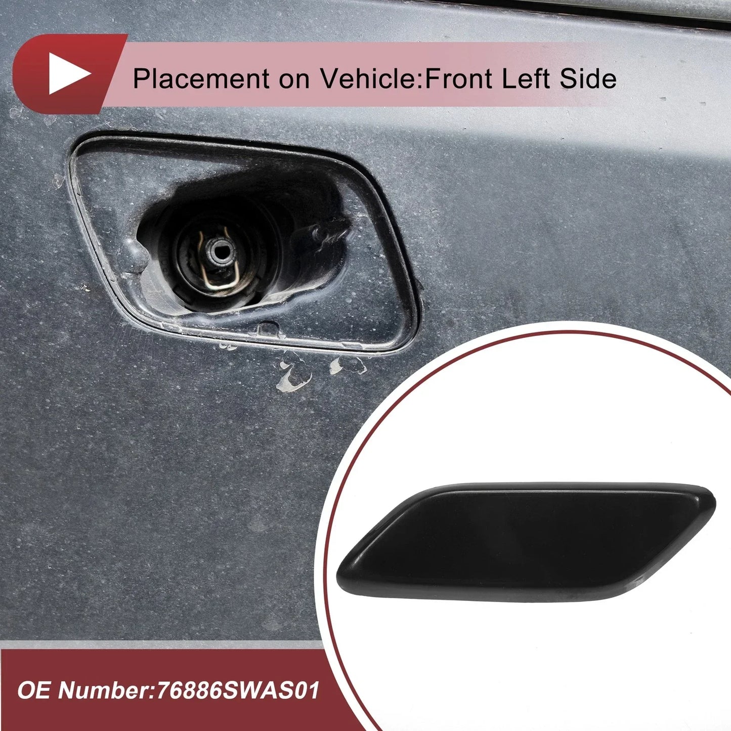 Front Left Washer Nozzle Cover for Honda CR-V MK3 Facelift (2009-2011)