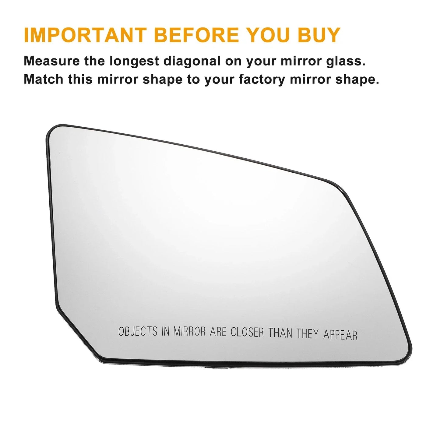 Left Right White Mirror Glass Pair w/ Back Heated for GMC Chevrolet