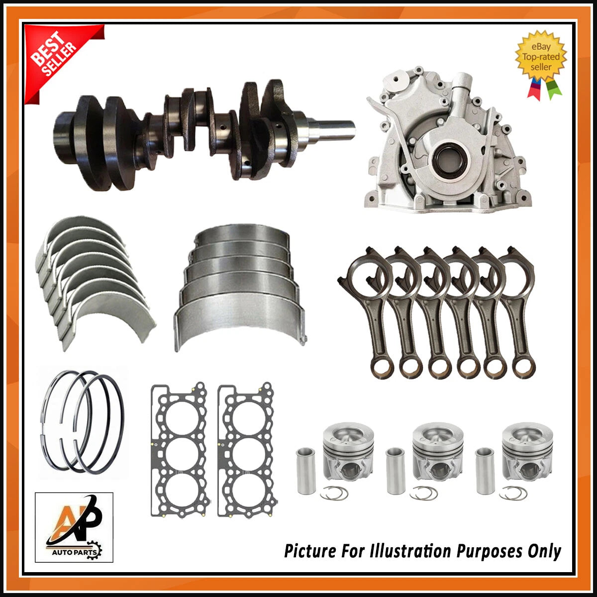 Crankshaft Bearing Piston Ring Rebuild Kit for Land Rover 3.0 D (2005–2010)