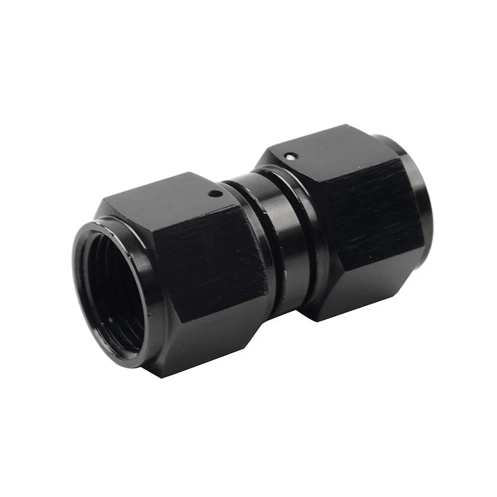 8AN Female to Female Swivel Coupler Union Fitting Adapter Aluminum Black
