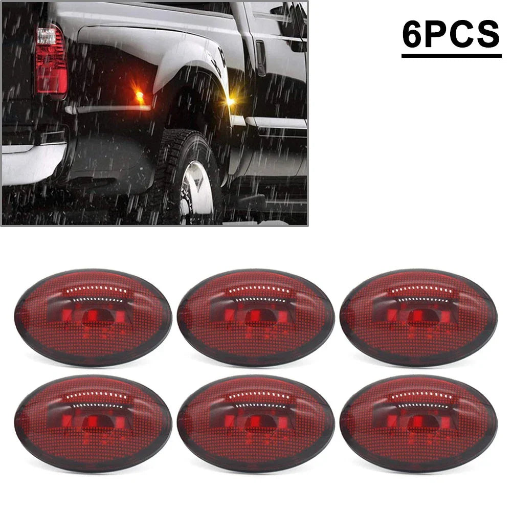 3 x LED Oval Side Marker Lights for Car Bus Truck Trailer Camper Van