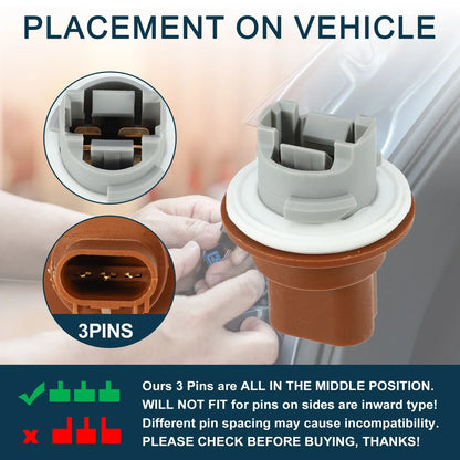 Turn Signal Light Socket for Dodge Grand Caravan 2011-2020, 3 Pins