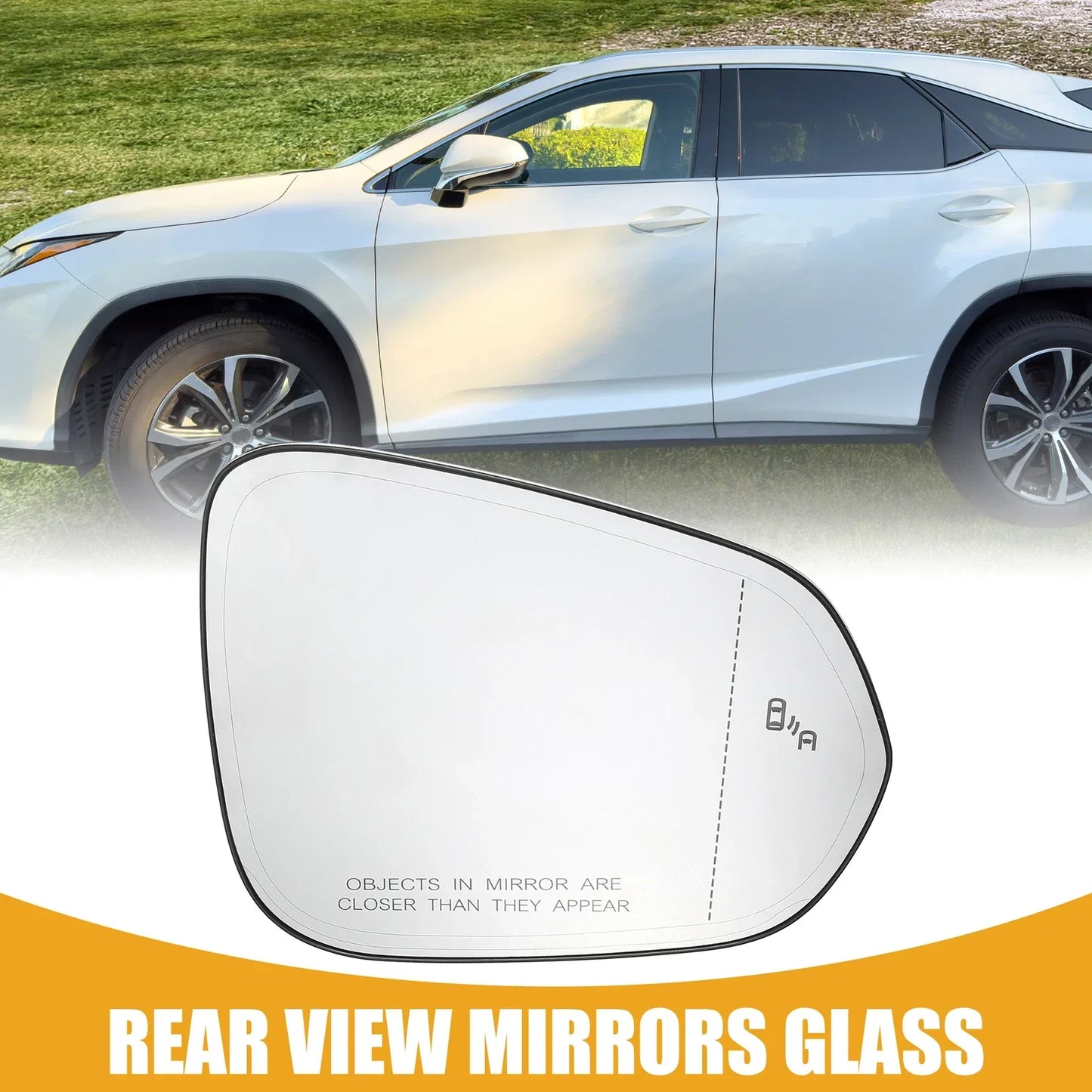 Right Side Rear View Mirror Glass for Lexus RX350 (2016-2022)