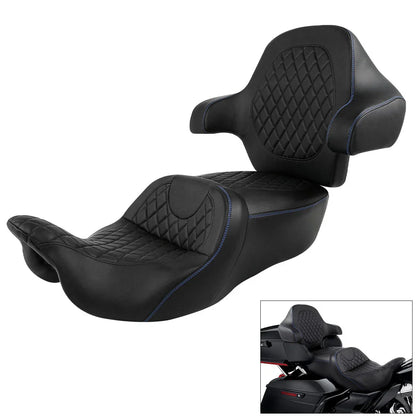 Driver Passenger Seat Backrest Pad for Harley Touring Road Glide (2014-2023)