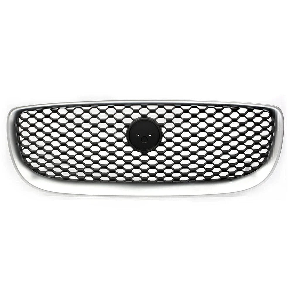 Front Bumper Upper Grille Radiator Grill for Jaguar XE (2015-2018) Black/Silver