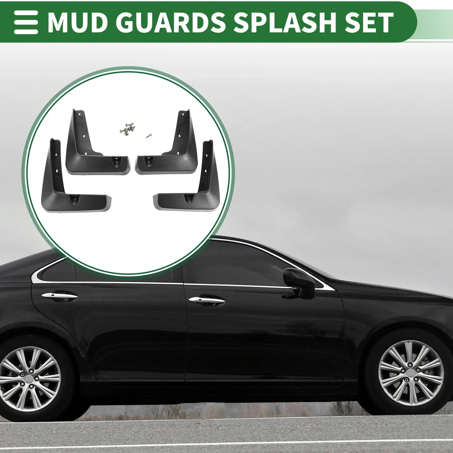 Mud Flap Splash Guard Set for Lexus ES350 Base Sedan (2013-2018)