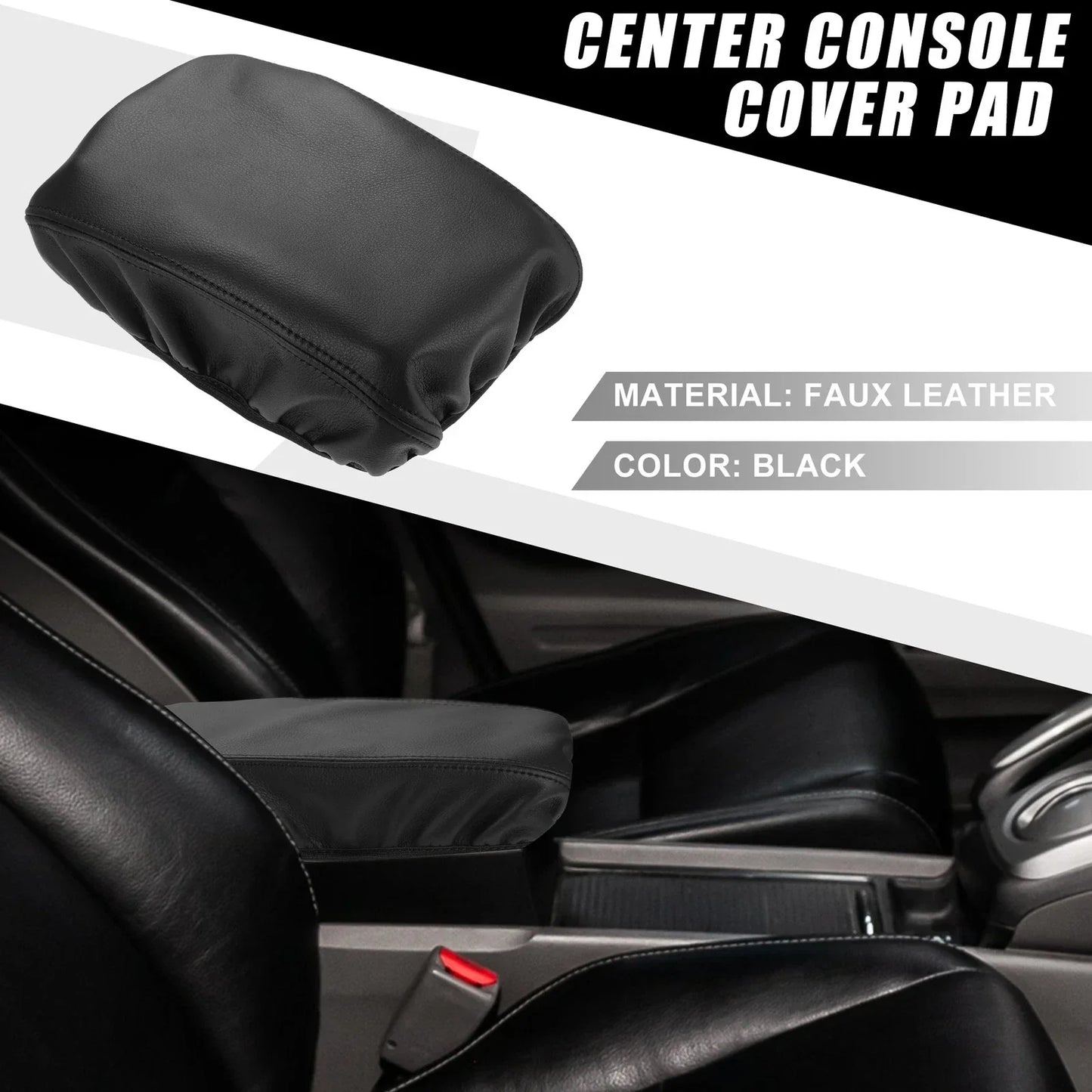 Car Center Console Armrest Cover Trim for Honda Civic (2022-2023) Black