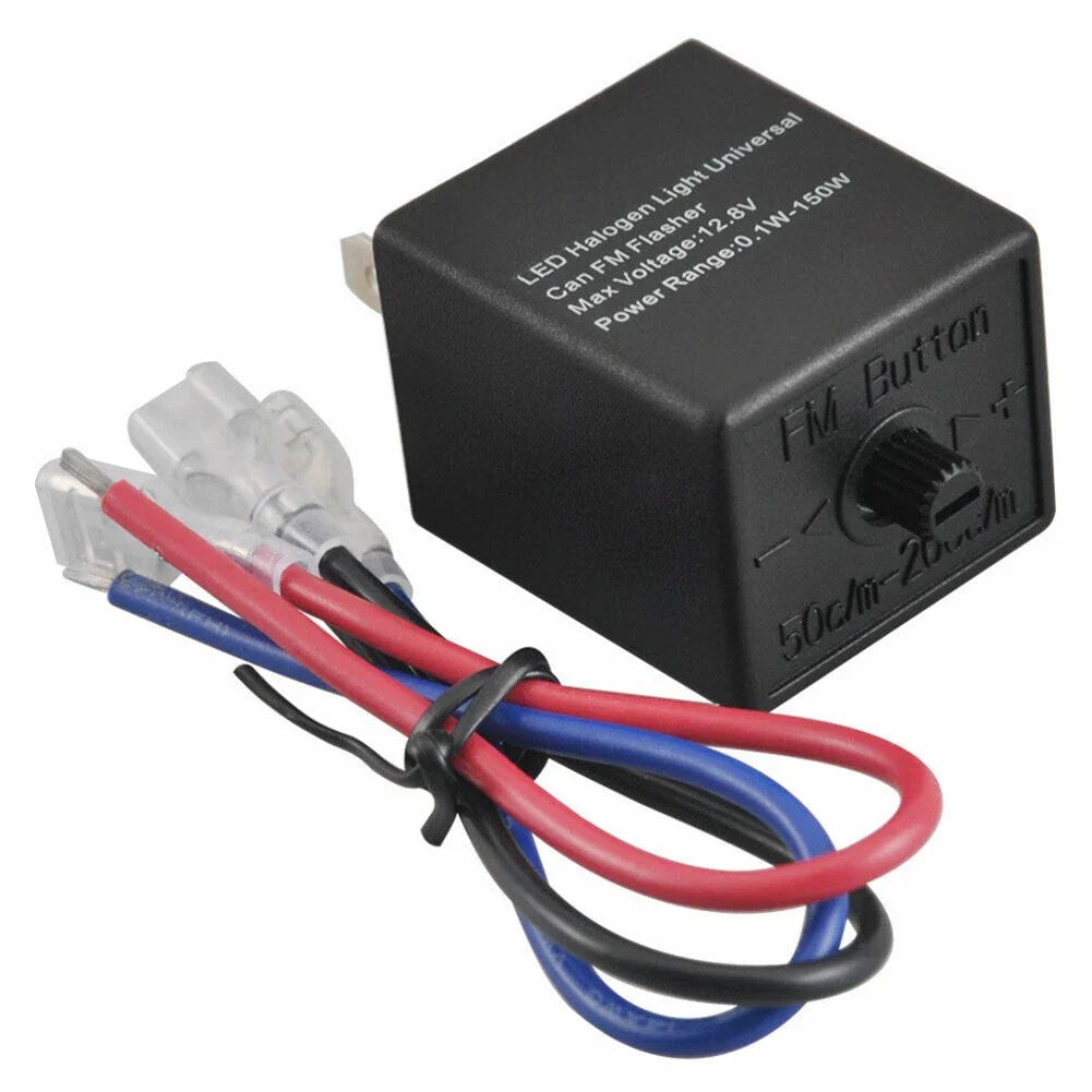 3 Pin Adjustable LED Indicator Relay for Car & Bike Turn Signal Light BLK