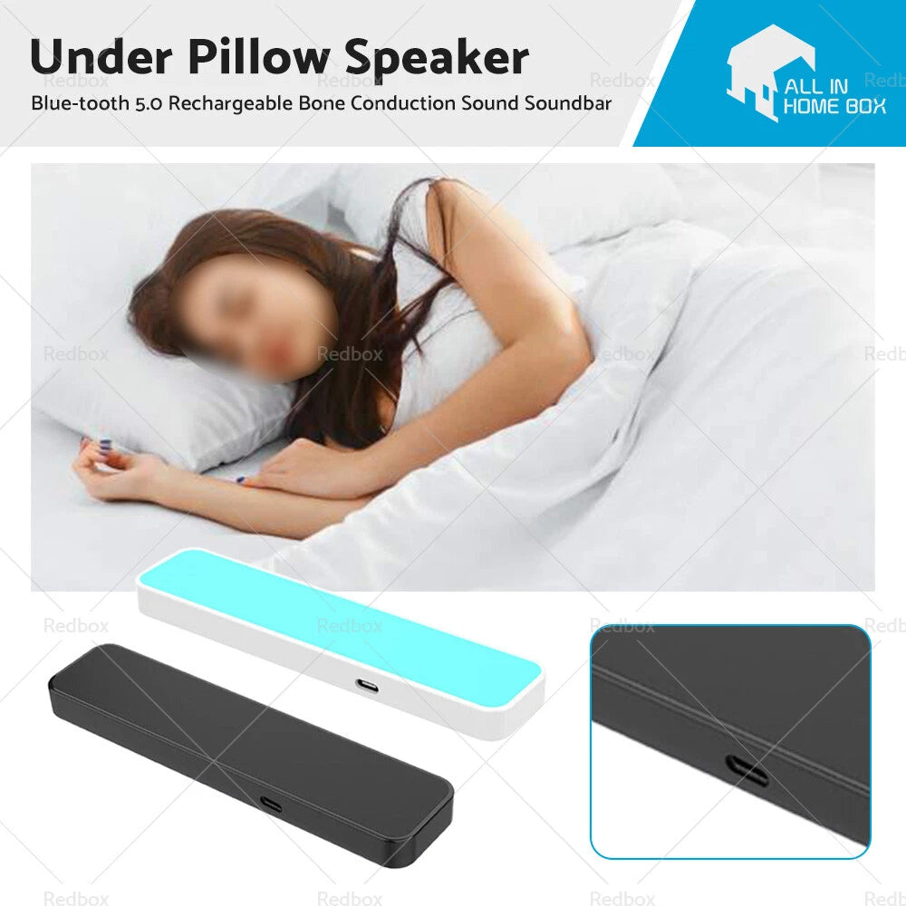 Bluetooth 5.0 Under Pillow Speaker Rechargeable Bone Conduction Soundbar