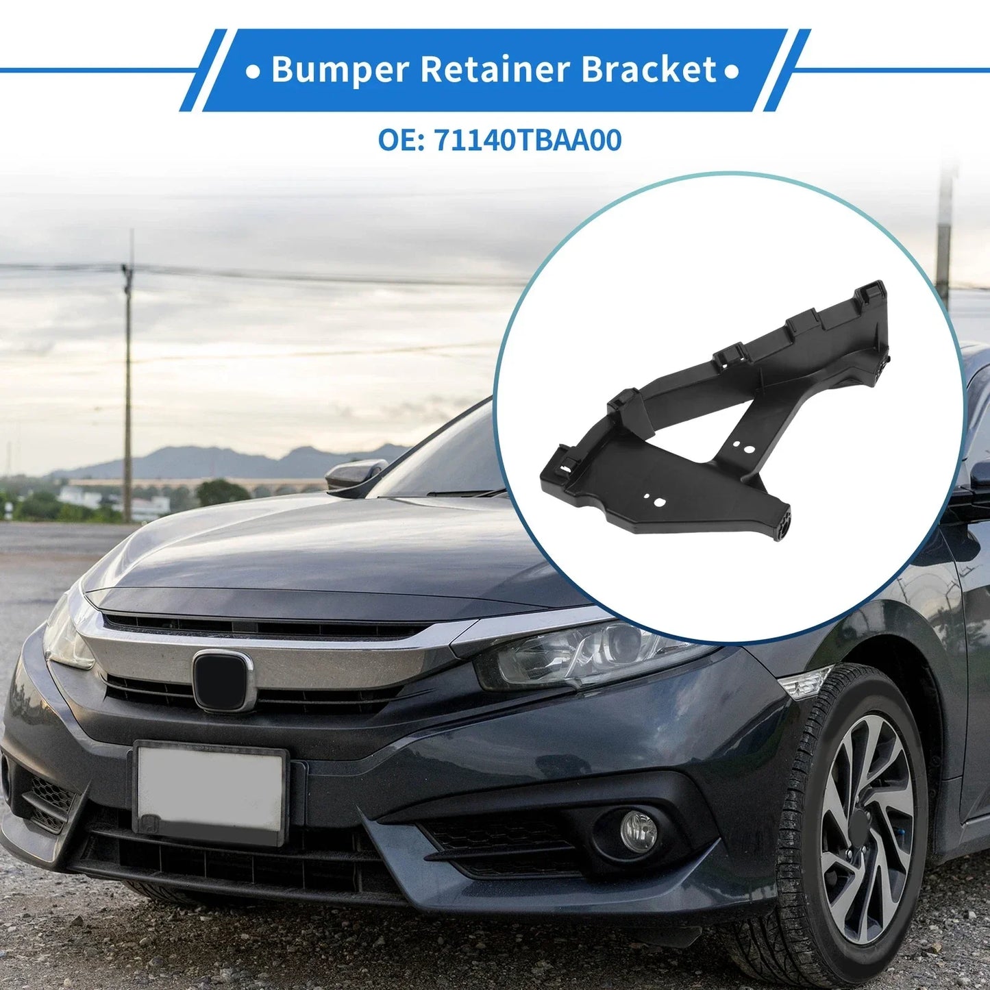 Front Right Bumper Retainer Bracket for Honda Civic (2016-2021)