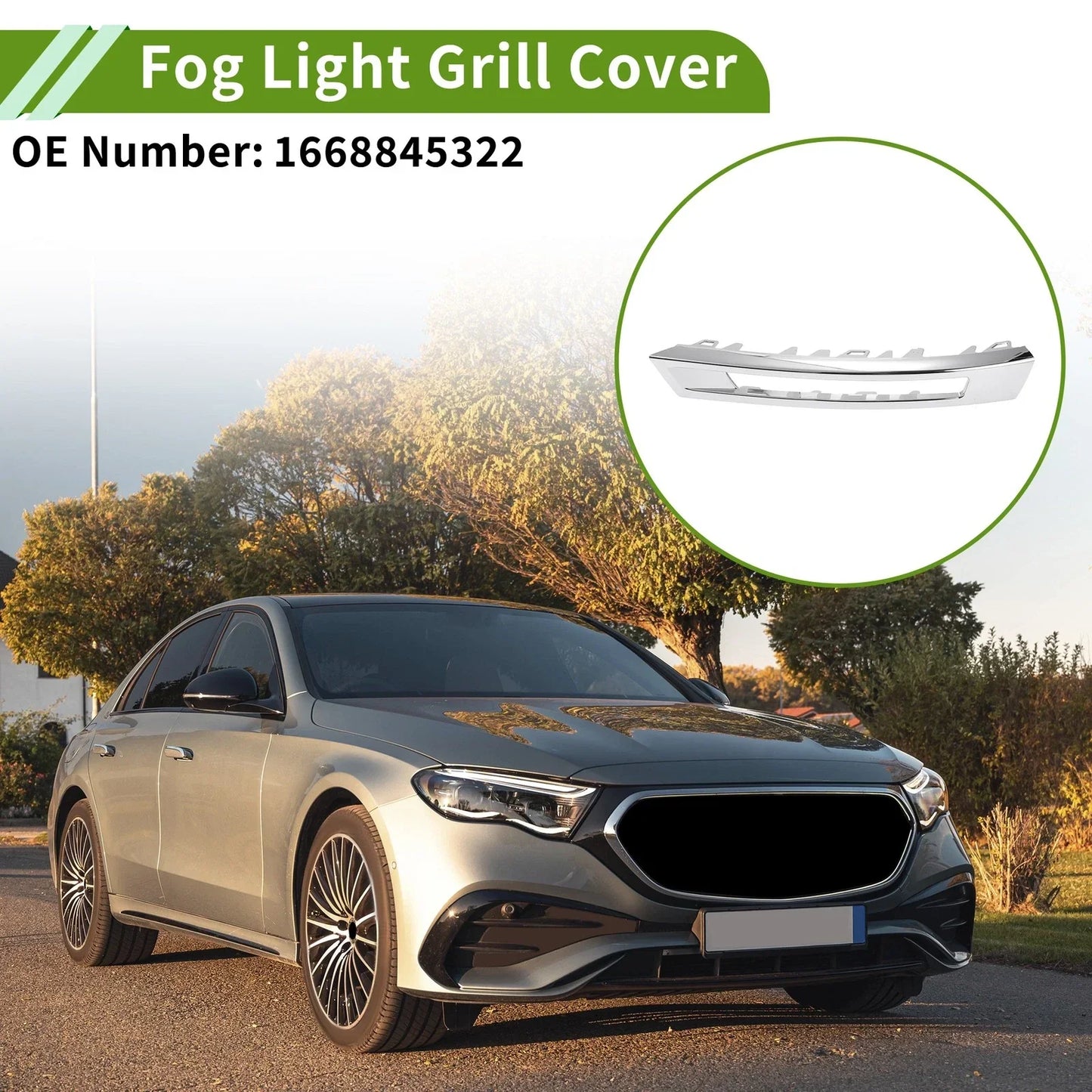 Front Left Fog Light Grill for Mercedes Benz GL350 (2013-2016) Black