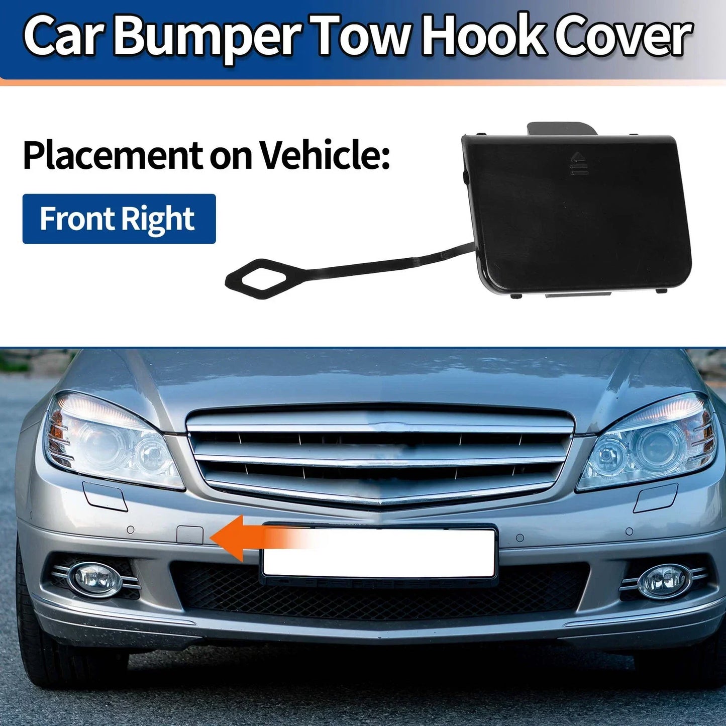 Front Bumper Tow Hook Cover for Mercedes-Benz C-Class W204 Sport (2008-2011)