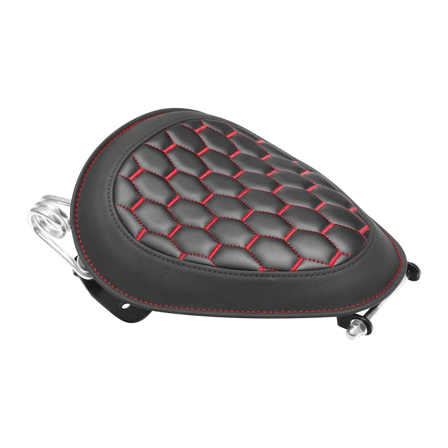 Black Red Driver Solo Seat for Harley Dyna Street Bob Wide Glide (2007-2017)