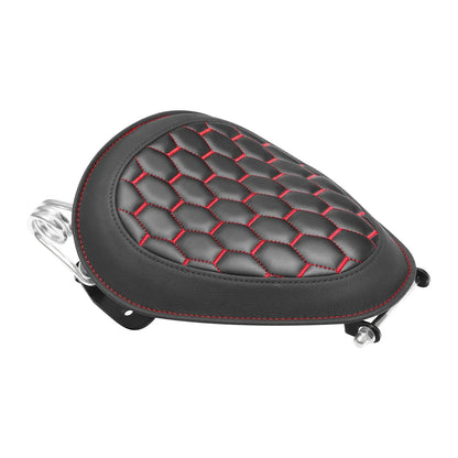 Black Red Driver Solo Seat for Harley Dyna Street Bob Wide Glide (2007-2017)