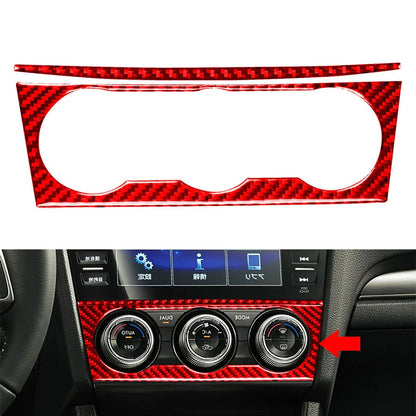Red Carbon Fiber Air Conditioner Switch Knob Cover for Subaru WRX (2015-2021)