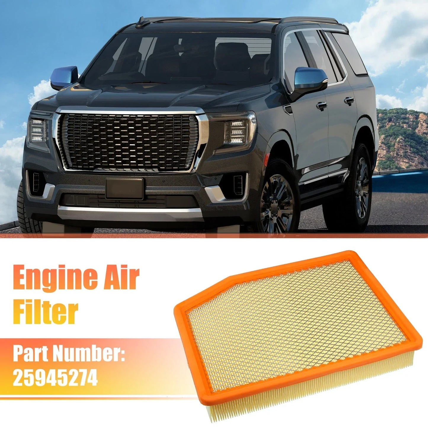 Engine Air Filter for Chevy Silverado, Tahoe, GMC Sierra, Cadillac (2014-2023)
