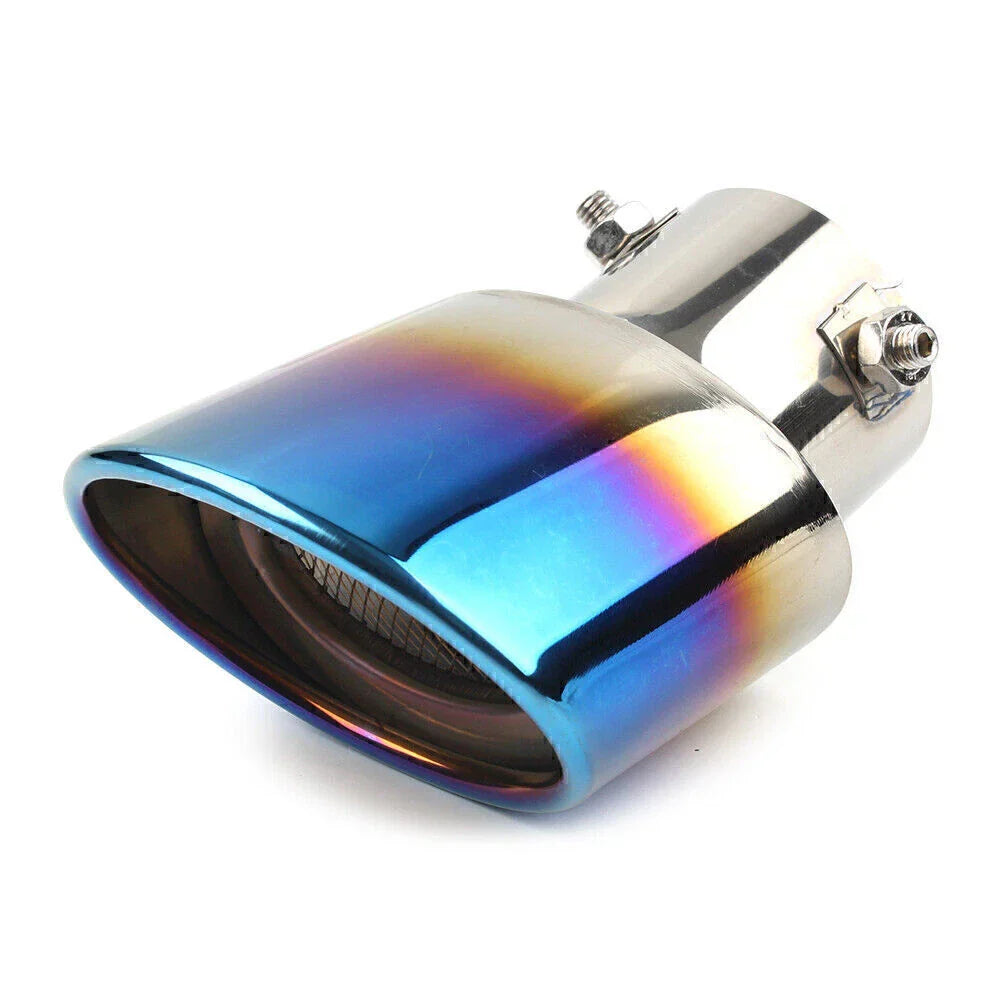 Stainless Steel Round Exhaust Pipe Tail Muffler Tip for Car Accessories Blue