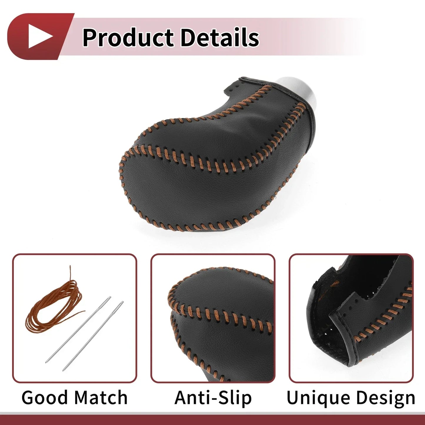 Car Gear Shift Knob Cover for Hyundai Accent (2018-2022) - Black Brown