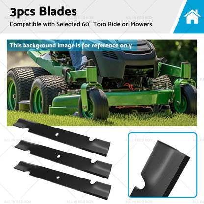 3 x Blades for 60" Toro Ride-On Mowers (2010-2023)