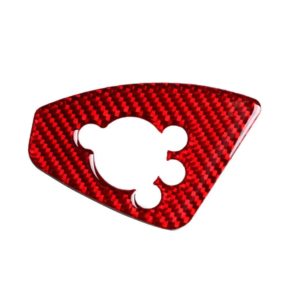 Red Carbon Fiber Door Lock Button Cover Trim for Audi TT TTRS (2008-2014)