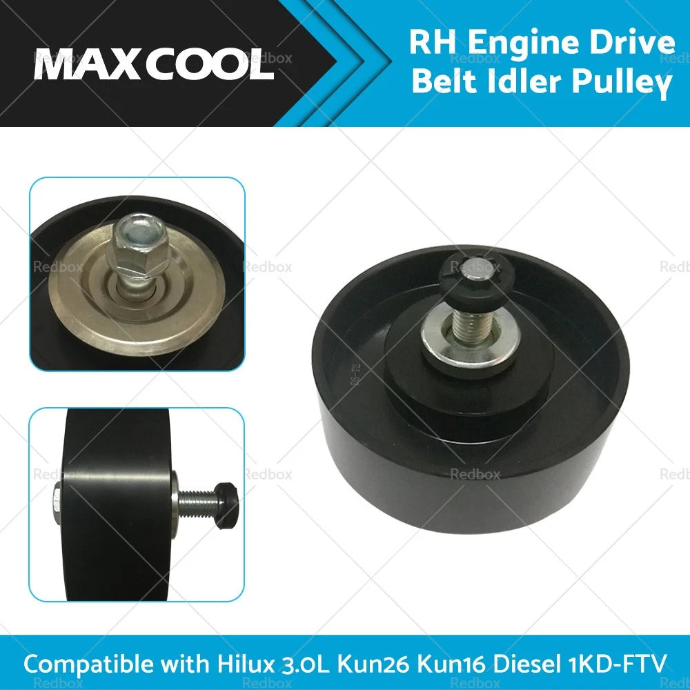 Drive Belt Idler Pulley for Toyota Hilux KUN16 KUN26 3.0L Turbo Diesel (2005-2015)