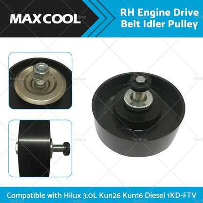 Drive Belt Idler Pulley for Toyota Hilux KUN16 KUN26 3.0L Turbo Diesel (2005-2015)