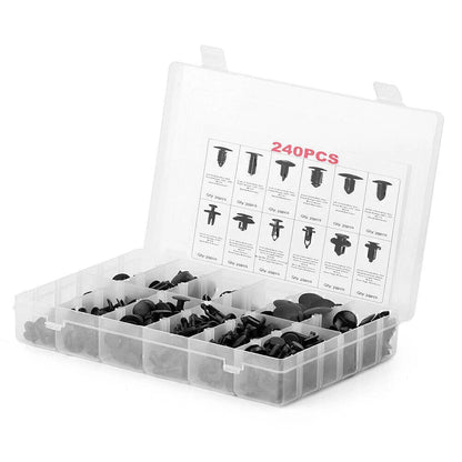 240 Pcs Plastic Push Pin Rivet Fasteners Clips for Car Auto Body