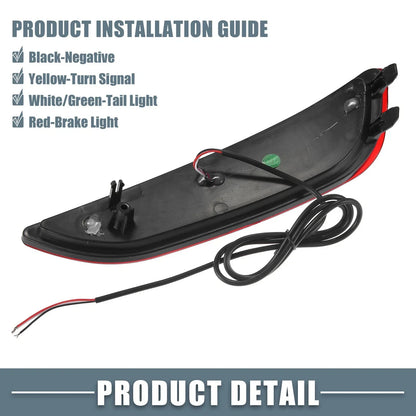 2 x Rear Bumper Reflector LED Brake Lights Red for Hyundai Accent (2012-2017)