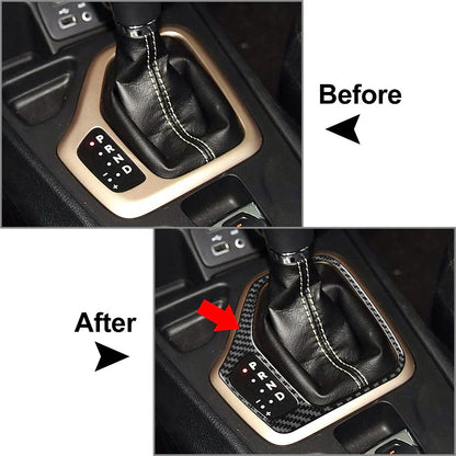 Carbon Fiber Black Gear Shift Panel Cover Trim for Jeep Cherokee (2014-2018)