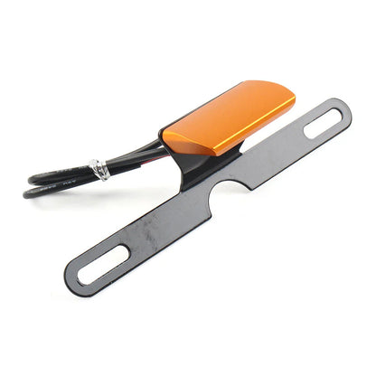 LED Brake Tail Light License Plate Mount Holder Bracket for Motorcycle Orange