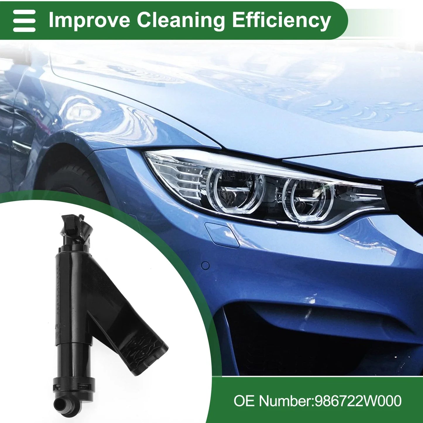Front Passenger Side Headlight Washer Nozzle for Hyundai Santa Fe (2013-2018)