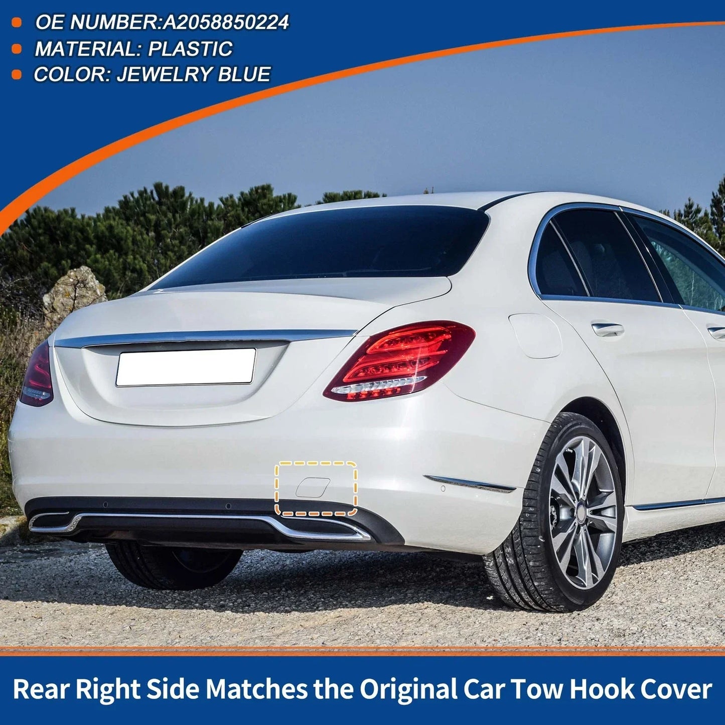 Rear Tow Hook Cover for Mercedes-Benz A-Class (2019-2023) Jewelry Blue