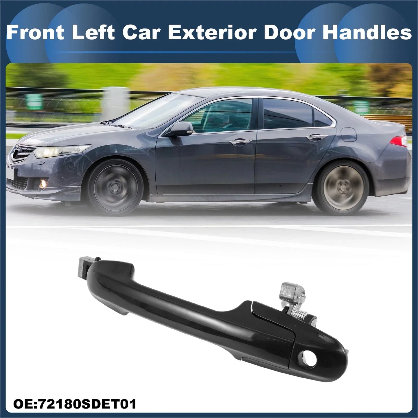 Front Left Exterior Door Handle for Honda Accord (2003-2007) Black