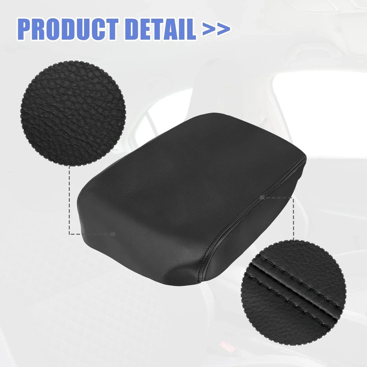 Center Console Lid Armrest Cover for Honda Pilot (2009-2015) Microfiber Leather