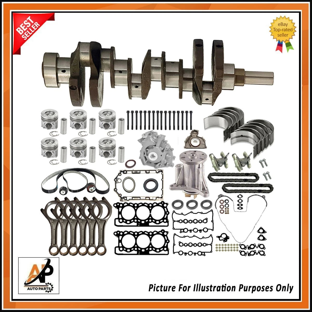 Crankshaft with Engine Rebuild Kit for Jaguar 3.0 TDV6 306DT (X250–X351)