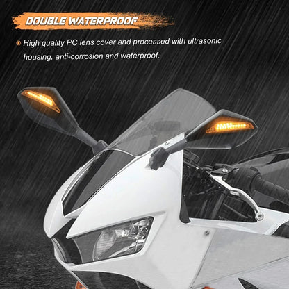 LED Turn Signal Lights for Racing Motorcycle Side Mirrors