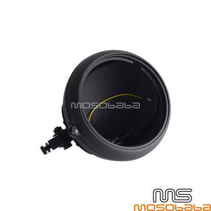 7" Black Round Headlight Housing for Harley Chopper