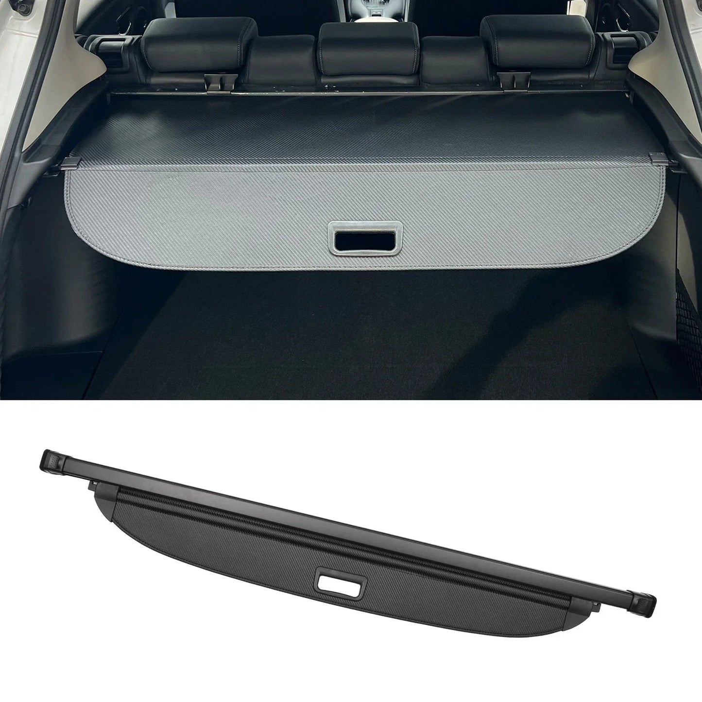 Retractable Cargo Cover for Hyundai Santa Fe 2024-2025 Black Carbon Fiber