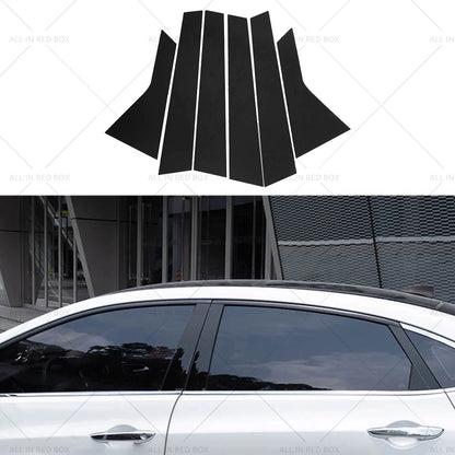 6 x Black Pillar Post Cover Trims for Honda Civic Sedan (2016-2021)
