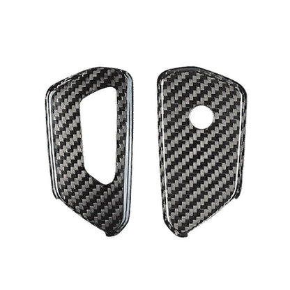 Black Carbon Fiber Remote Key Cover Case for VW Golf MK8 (2020-2021)