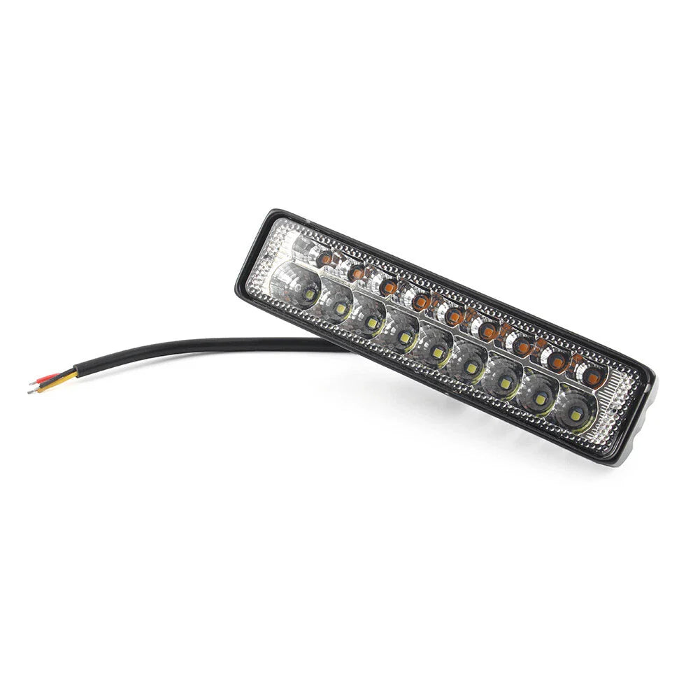 6" LED Work Light Bar Dual Color White Amber for Car