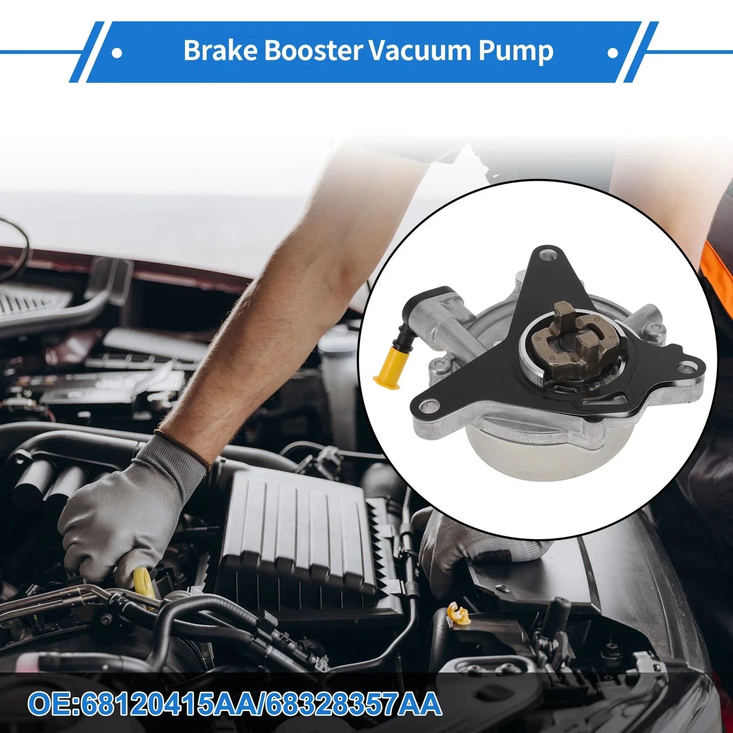 Brake Vacuum Pump for Fiat 500 2012-2019 (2 x No.68120415AA, 68328357AA)