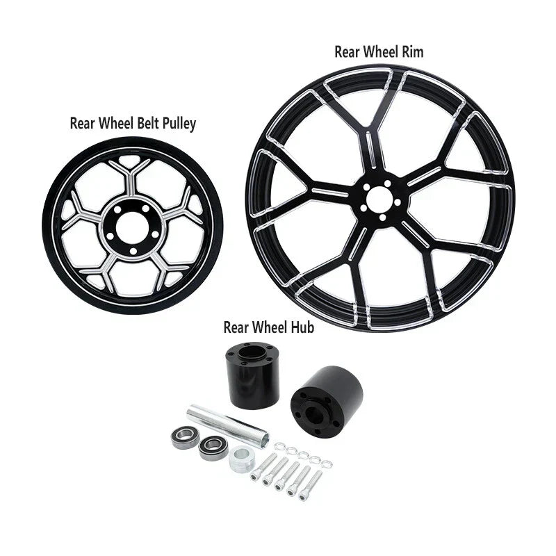 18x5.5 Rear Wheel Rim Hub Pulley Sprocket for Harley Road Glide (2009-2023)