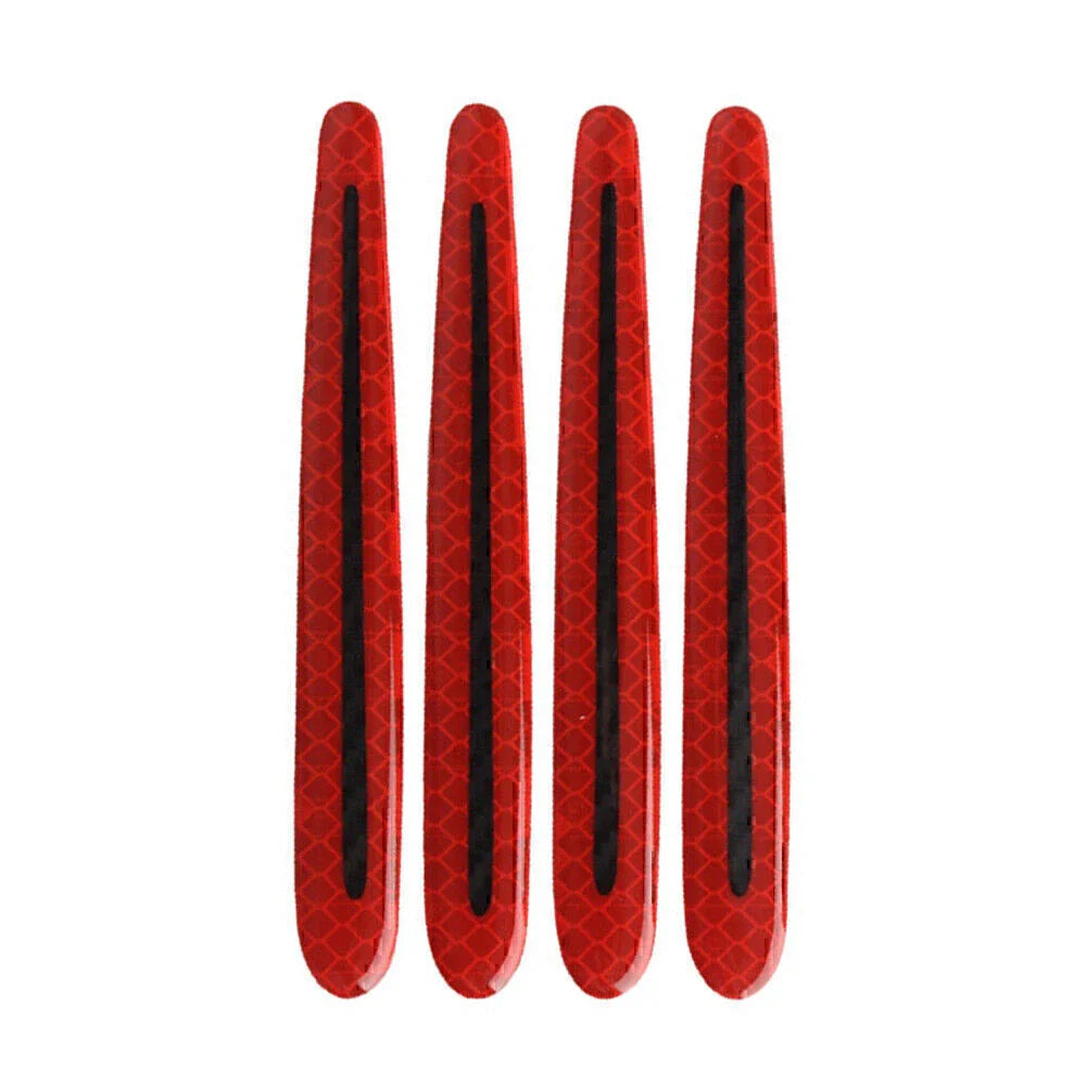 4 x Universal Car Door Handle Reflective Stickers for Scratch Protection Red