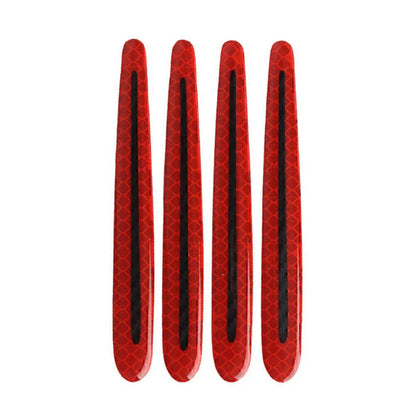 4 x Universal Car Door Handle Reflective Stickers for Scratch Protection Red