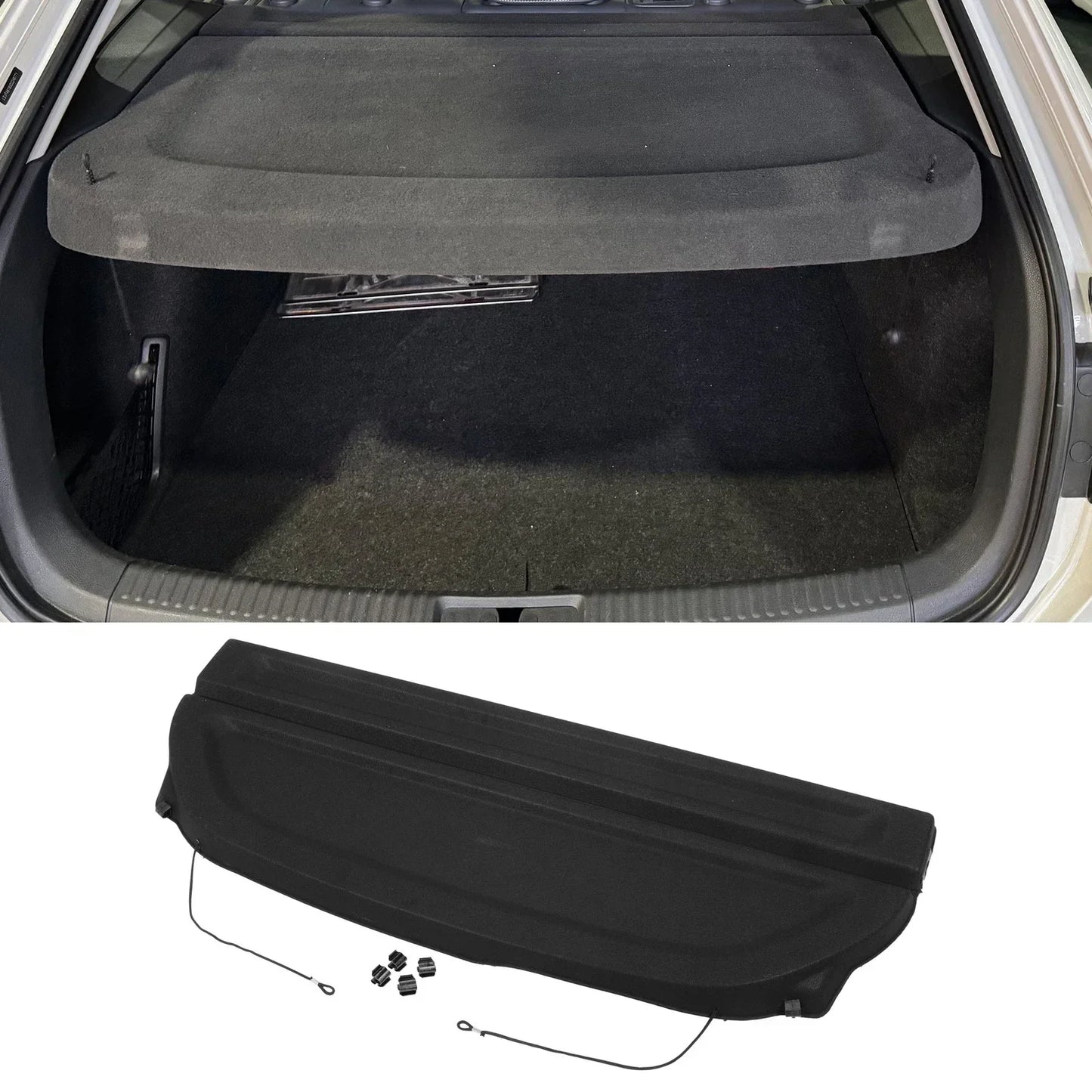 Rear Parcel Shelf Boot Load Cover for Honda Fit (2012-2013) Black