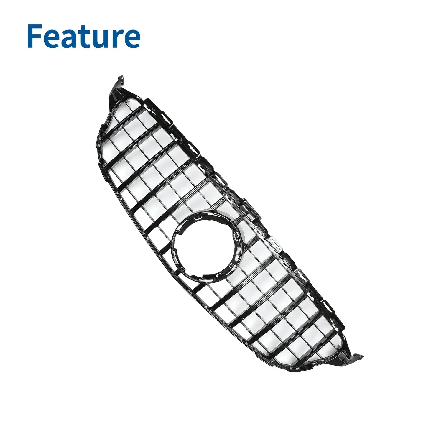 Front Upper Bumper Grille for Mercedes C180 AMG Body Styling Black