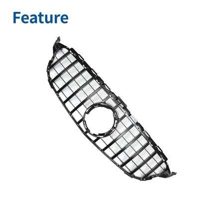 Front Upper Bumper Grille for Mercedes C180 AMG Body Styling Black