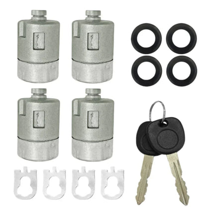 4 Pcs Door Lock Cylinder & 2 Keys for Chevrolet Express 1500 2500 3500 (2001-2010)