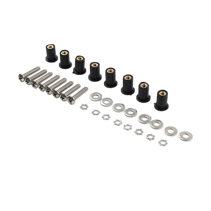 8PCS Headlight Bucket Nacelle Well Nut Kit for Harley